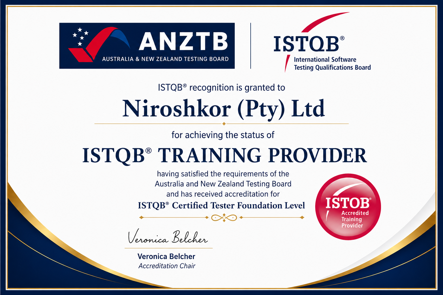 Niroshkor (Pty) ltd TP Certificate